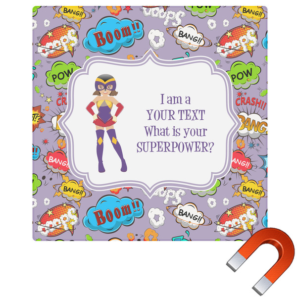 Custom What is your Superpower Square Car Magnet - 6" (Personalized)