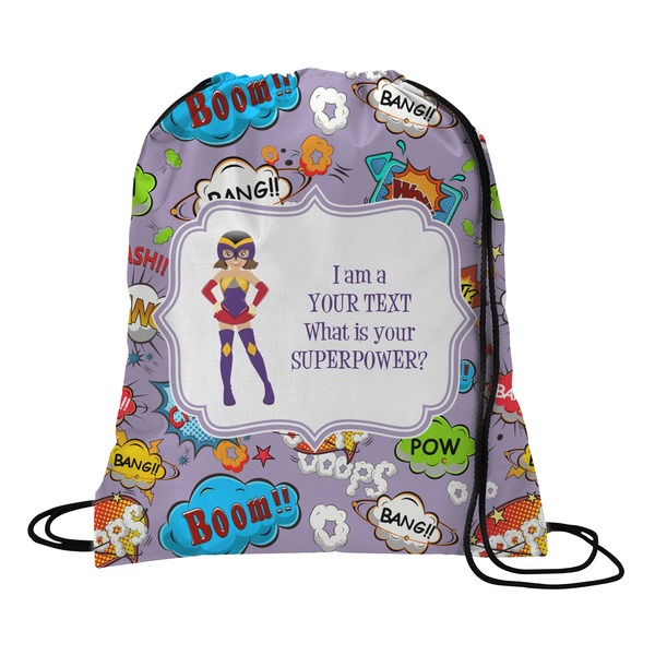 Custom What is your Superpower Drawstring Backpack - Large (Personalized)