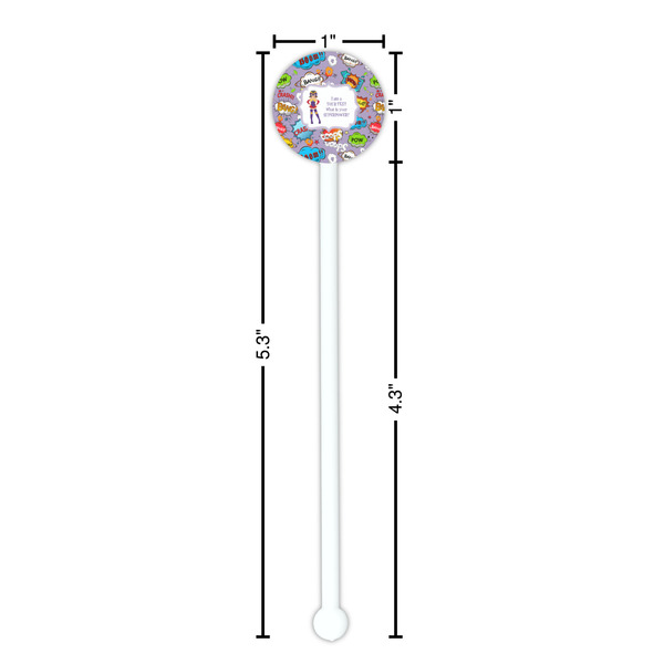 What is your Superpower White Plastic 5.5" Stir Stick - Round - Dimensions