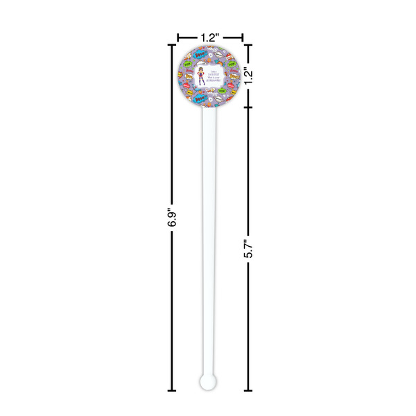 What is your Superpower White Plastic 7" Stir Stick - Round - Dimensions