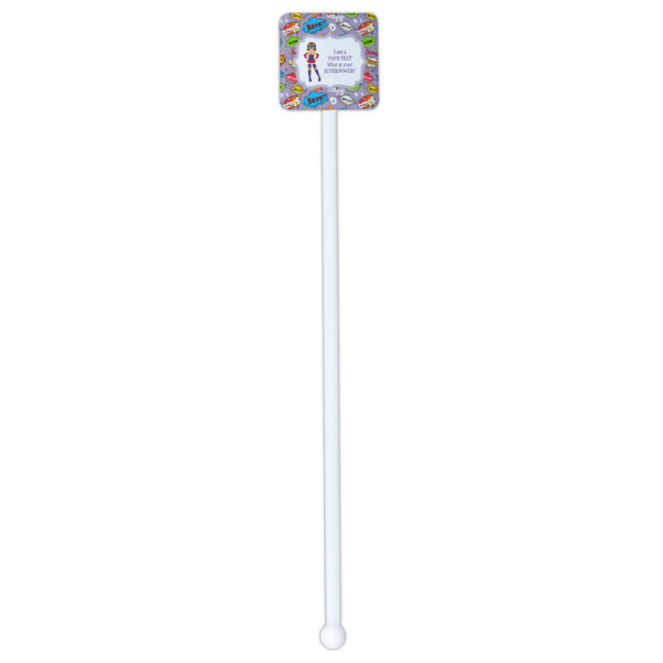 What is your Superpower White Plastic Stir Stick - Double Sided - Square - Single Stick
