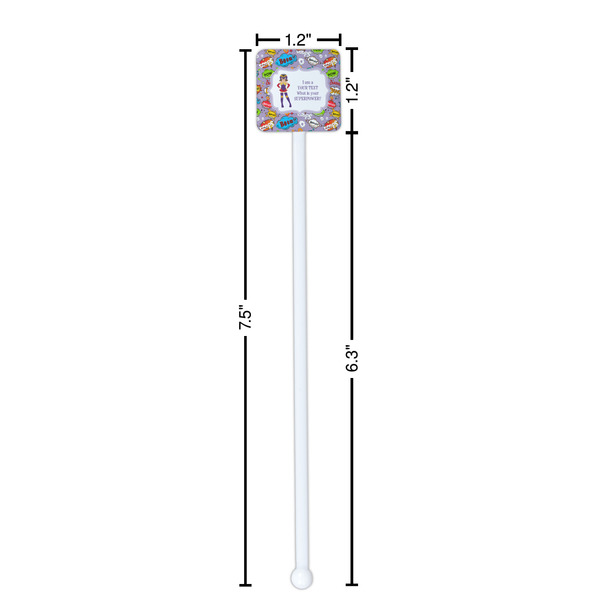 What is your Superpower White Plastic Stir Stick - Square - Dimensions