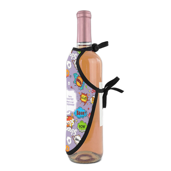 What is your Superpower Wine Bottle Apron - DETAIL WITH CLIP ON NECK