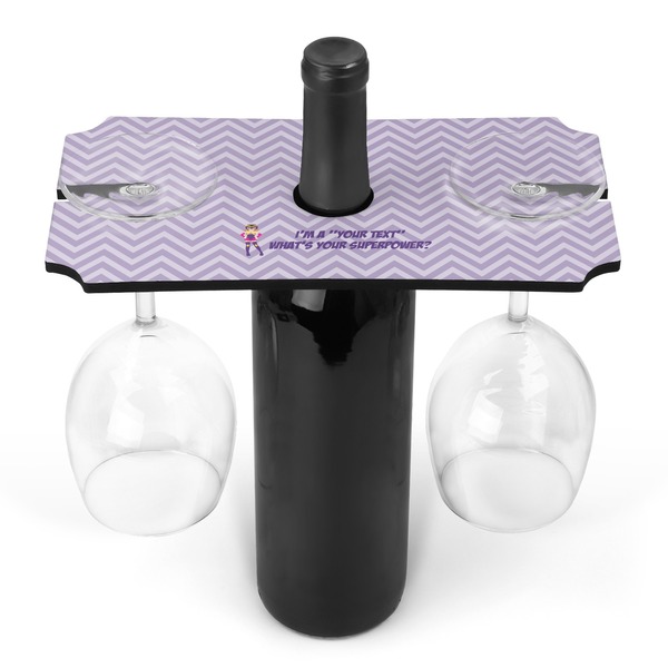 Custom What is your Superpower Wine Bottle & Glass Holder (Personalized)
