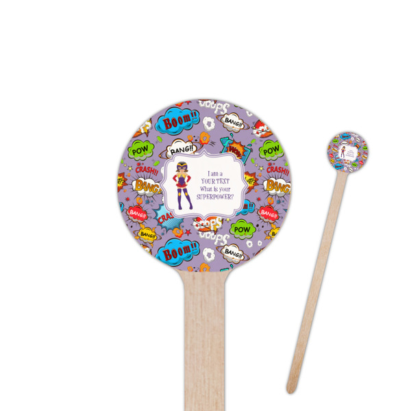 Custom What is your Superpower 6" Round Wooden Stir Sticks - Single Sided (Personalized)