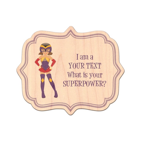 Custom What is your Superpower Genuine Maple or Cherry Wood Sticker (Personalized)