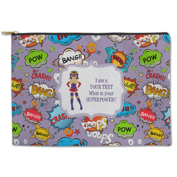 Custom What is your Superpower Zipper Pouch - Large - 12.5"x8.5" (Personalized)