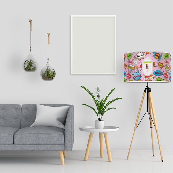 Woman Superhero 12" Drum Lampshade - LIFESTYLE