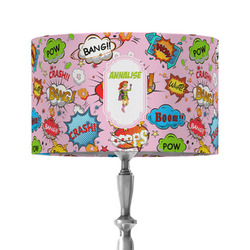 Woman Superhero 12" Drum Lamp Shade - Fabric (Personalized)