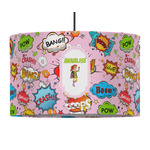 Woman Superhero 12" Drum Pendant Lamp - Fabric (Personalized)