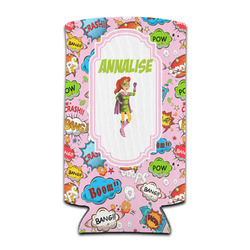 Woman Superhero Can Cooler (tall 12 oz) (Personalized)