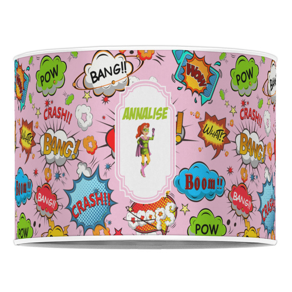 Woman Superhero 16" Drum Lampshade - FRONT (Poly Film)