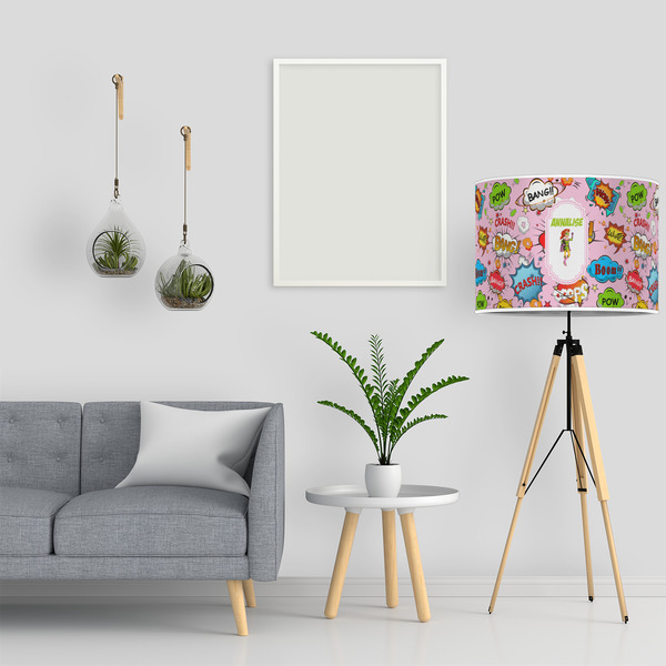 Woman Superhero 16" Drum Lampshade - LIFESTYLE