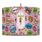 Woman Superhero 16" Drum Pendant Lamp - Fabric (Personalized)