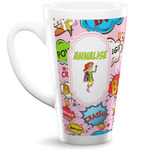 Woman Superhero 16 Oz Latte Mug (Personalized)