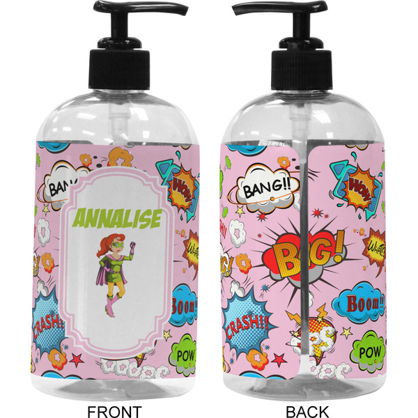 Woman Superhero 16 oz Plastic Liquid Dispenser (Approval)