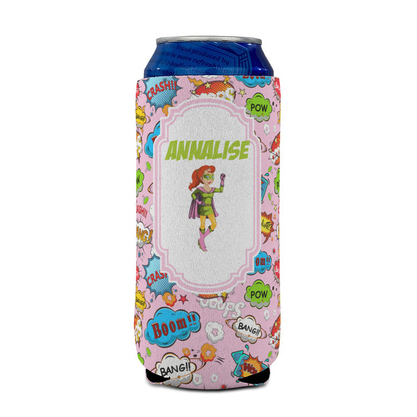 Woman Superhero 16oz Can Sleeve - FRONT (on can)