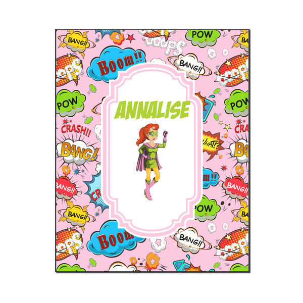 Custom Woman Superhero Wood Print - 16x20 (Personalized)