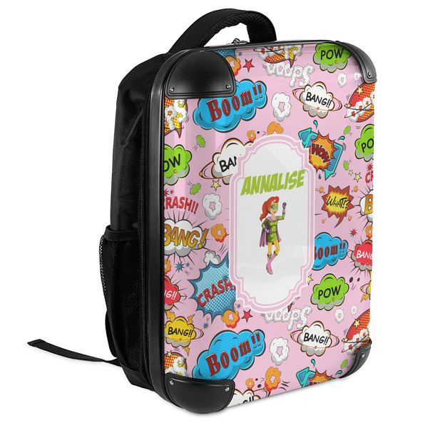 Woman Superhero 18" Hard Shell Backpacks - ANGLED VIEW