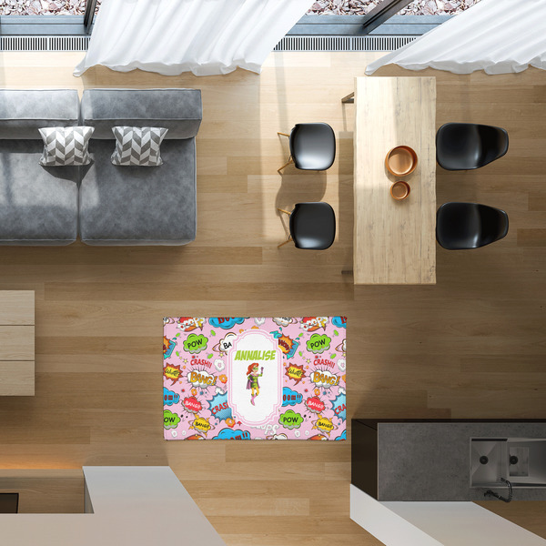 Woman Superhero 2'x3' Indoor Area Rugs - IN CONTEXT