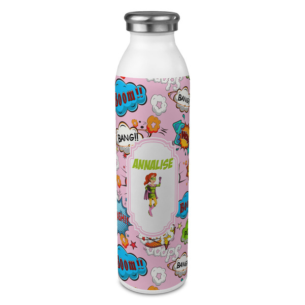 Custom Woman Superhero 20oz Stainless Steel Water Bottle - Full Print (Personalized)
