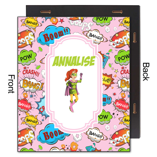 Woman Superhero 20x24 Wood Print - Front & Back View