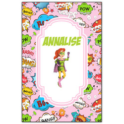 Woman Superhero Wood Print - 20x30 (Personalized)