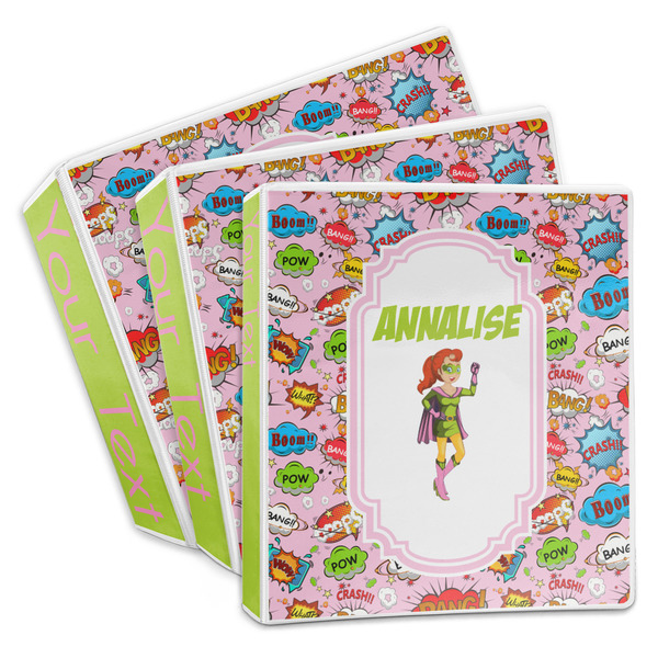 Custom Woman Superhero 3-Ring Binder (Personalized)