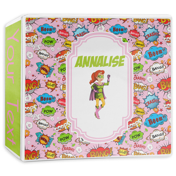 Custom Woman Superhero 3-Ring Binder - 3 inch (Personalized)