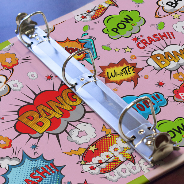 Woman Superhero 3 Ring Binders - Full Wrap - 1" - DETAIL