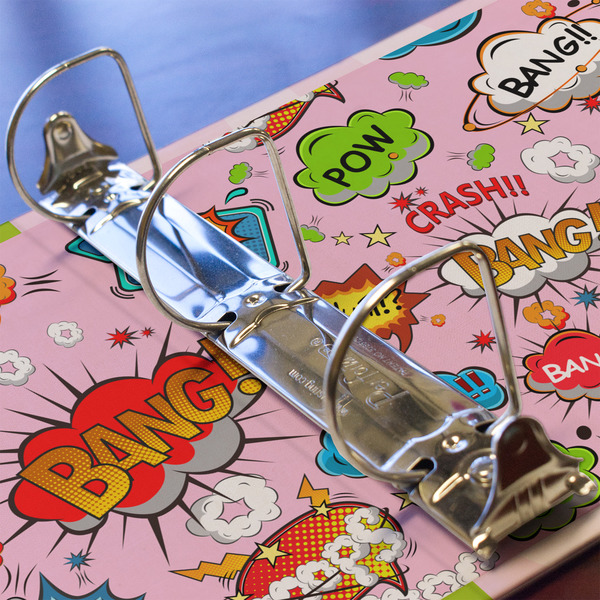 Woman Superhero 3 Ring Binders - Full Wrap - 2" - DETAIL