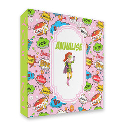 Woman Superhero 3 Ring Binder - Full Wrap (Personalized)