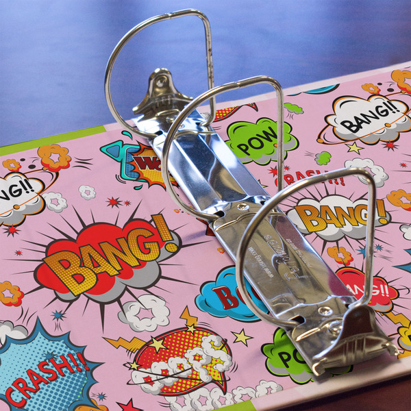 Woman Superhero 3 Ring Binders - Full Wrap - 3" - DETAIL