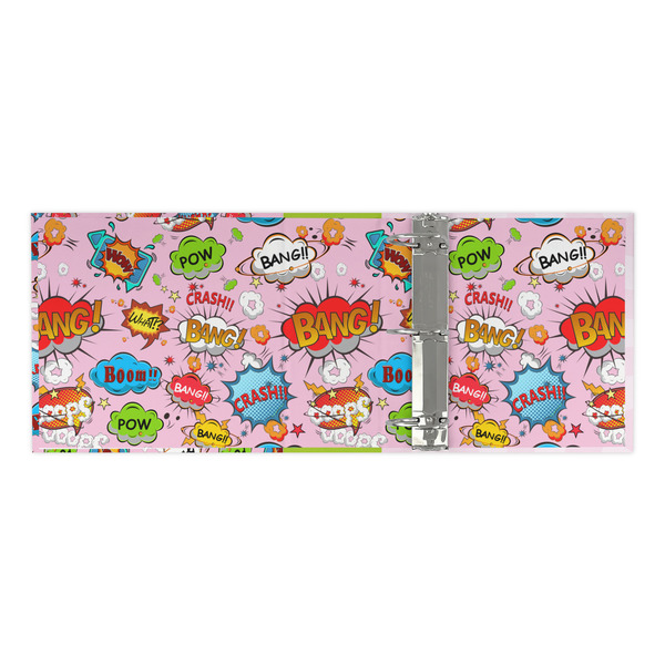 Woman Superhero 3 Ring Binders - Full Wrap - 3" - OPEN INSIDE