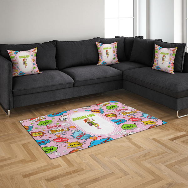 Woman Superhero 4'x6' Indoor Area Rugs - IN CONTEXT