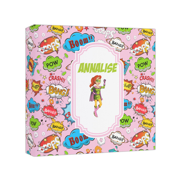 Custom Woman Superhero Canvas Print - 8x8 (Personalized)