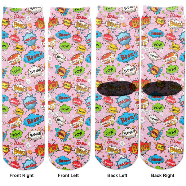 Woman Superhero Adult Crew Socks - Double Pair - Front and Back - Apvl