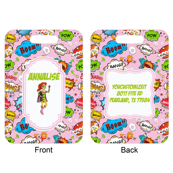 Woman Superhero Aluminum Luggage Tag (Front + Back)