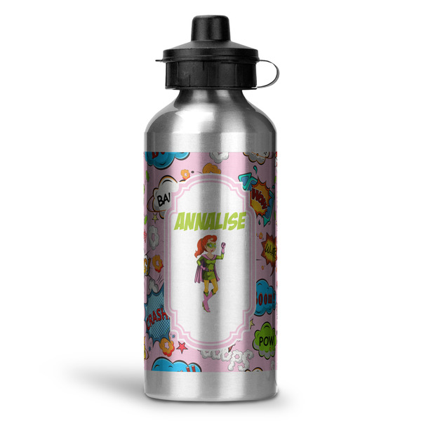 Custom Woman Superhero Water Bottle - Aluminum - 20 oz (Personalized)