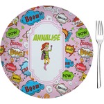 Woman Superhero 8" Glass Appetizer / Dessert Plates - Single or Set (Personalized)