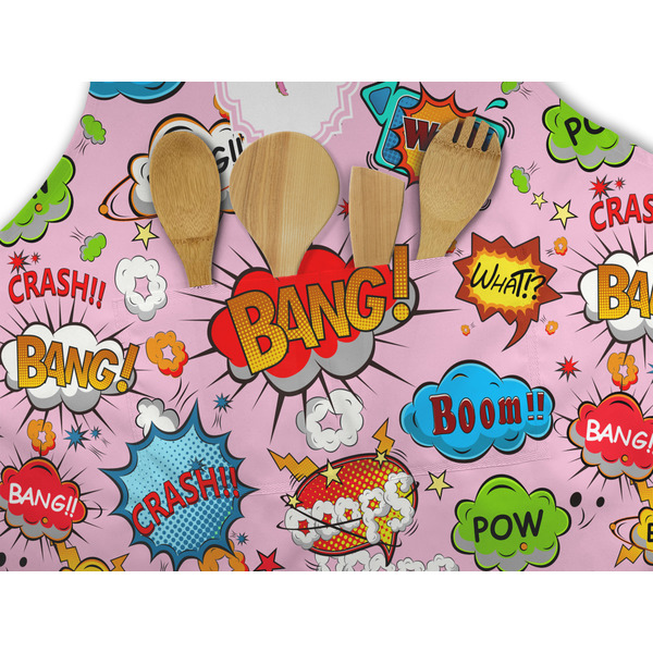 Woman Superhero Apron - Pocket Detail with Props