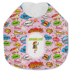 Woman Superhero Jersey Knit Baby Bib w/ Name or Text