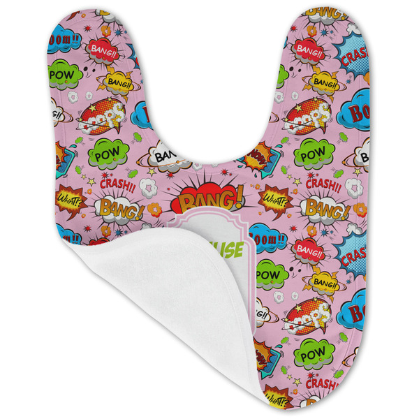 Woman Superhero Baby Bib - AFT folded