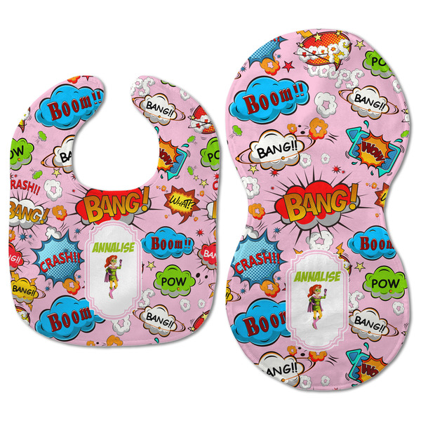 Woman Superhero Baby Bib & Burp Set - Approval (new bib & burp)
