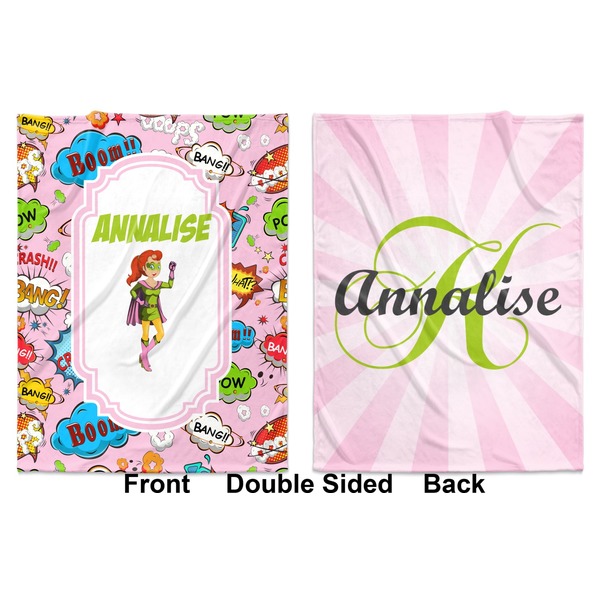 Woman Superhero Baby Blanket (Double Sided - Printed Front and Back)