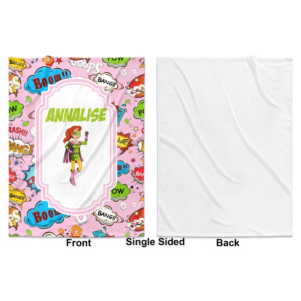 Woman Superhero Baby Blanket (Single Side - Printed Front, White Back)