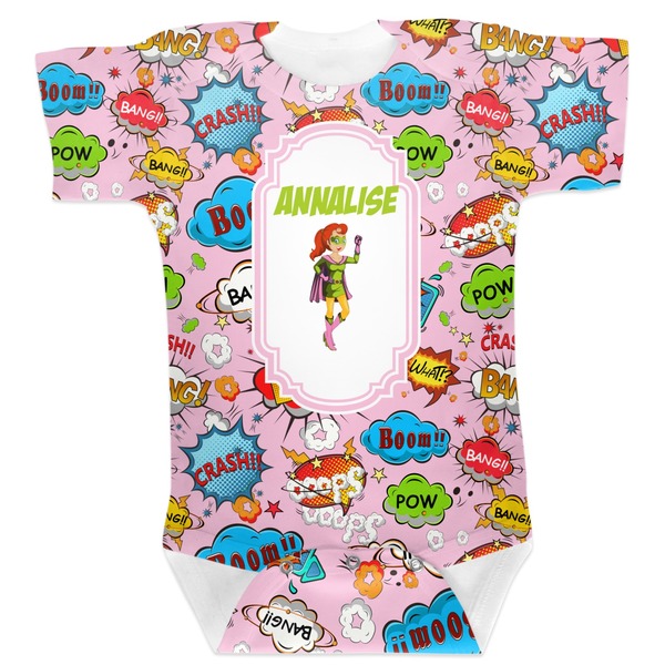 Custom Woman Superhero Baby Bodysuit (Personalized)