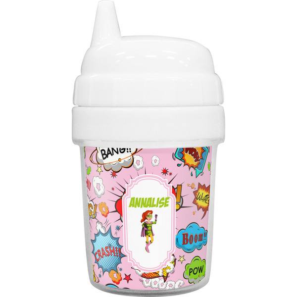 Custom Woman Superhero Baby Sippy Cup (Personalized)