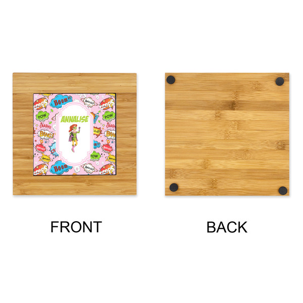Woman Superhero Bamboo Trivet with 6" Tile - APPROVAL