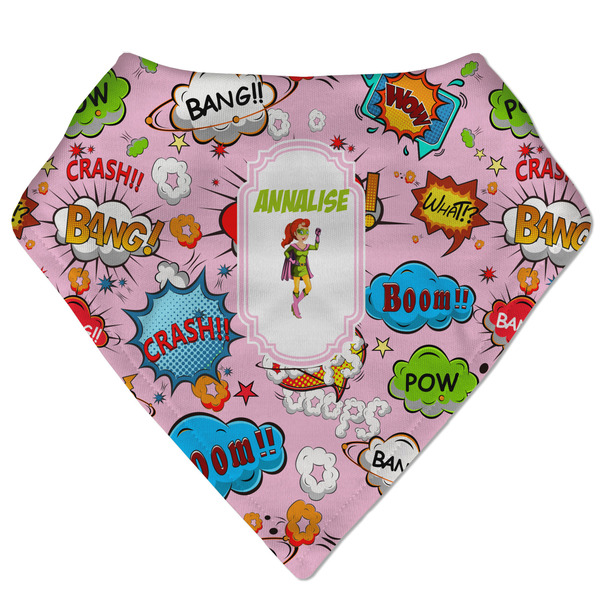 Custom Woman Superhero Bandana Bib (Personalized)